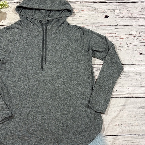 Athleta Heather Light Green Uptempo Hoodie Sweatshirt - Picture 8 of 9